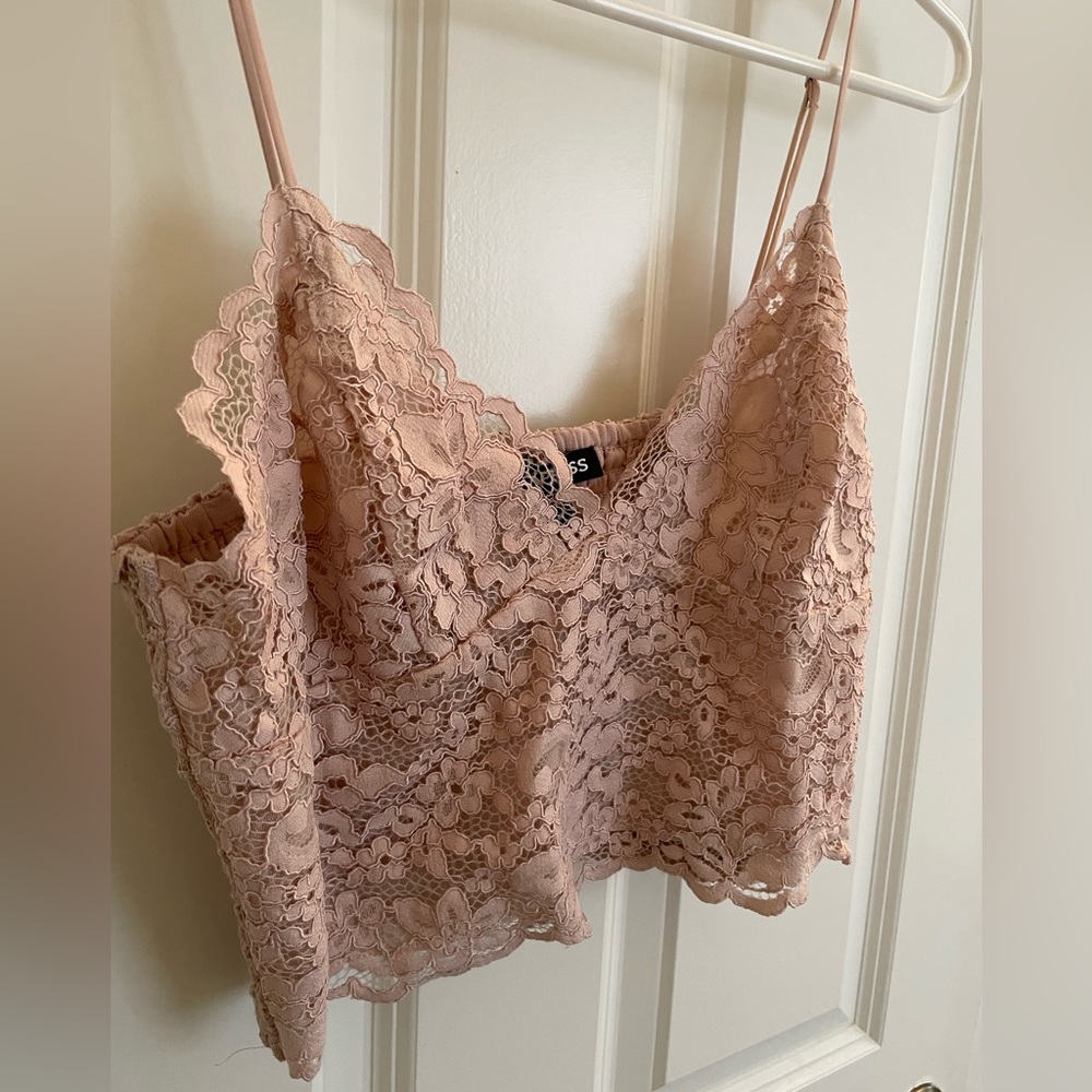 Allover Lace Cropped Cami